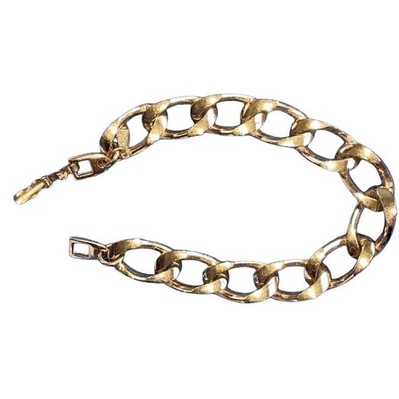 Vintage Signed Napier Chain 2 Necklaces And 1 Bracelet Collection Lot Goldtone C - Picture 4 of 4